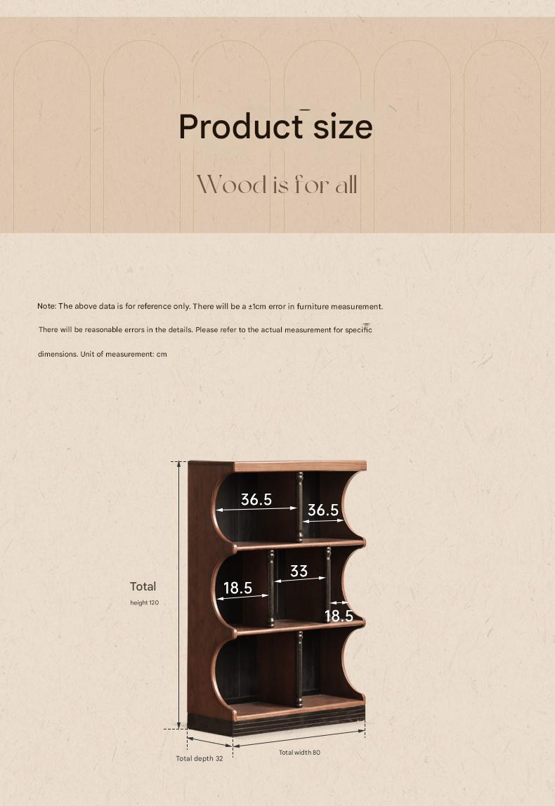 Oak Solid Wood French Retro Bookcase.