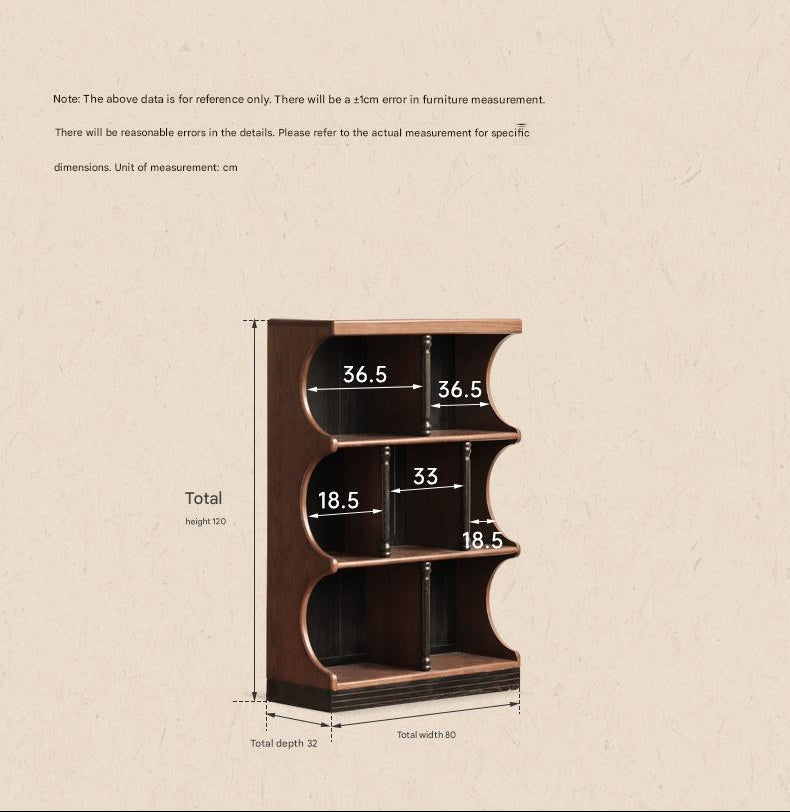 Oak Solid Wood French Retro Bookcase.