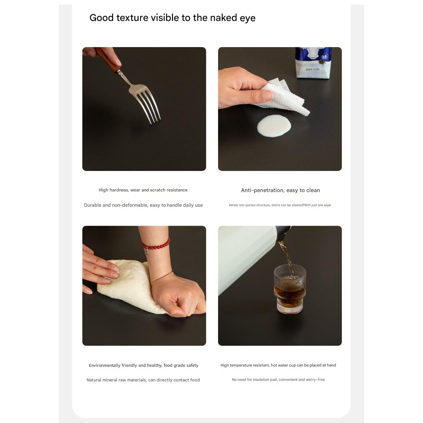 Cherry Solid Wood Modern Rock Plate Coffee Table.