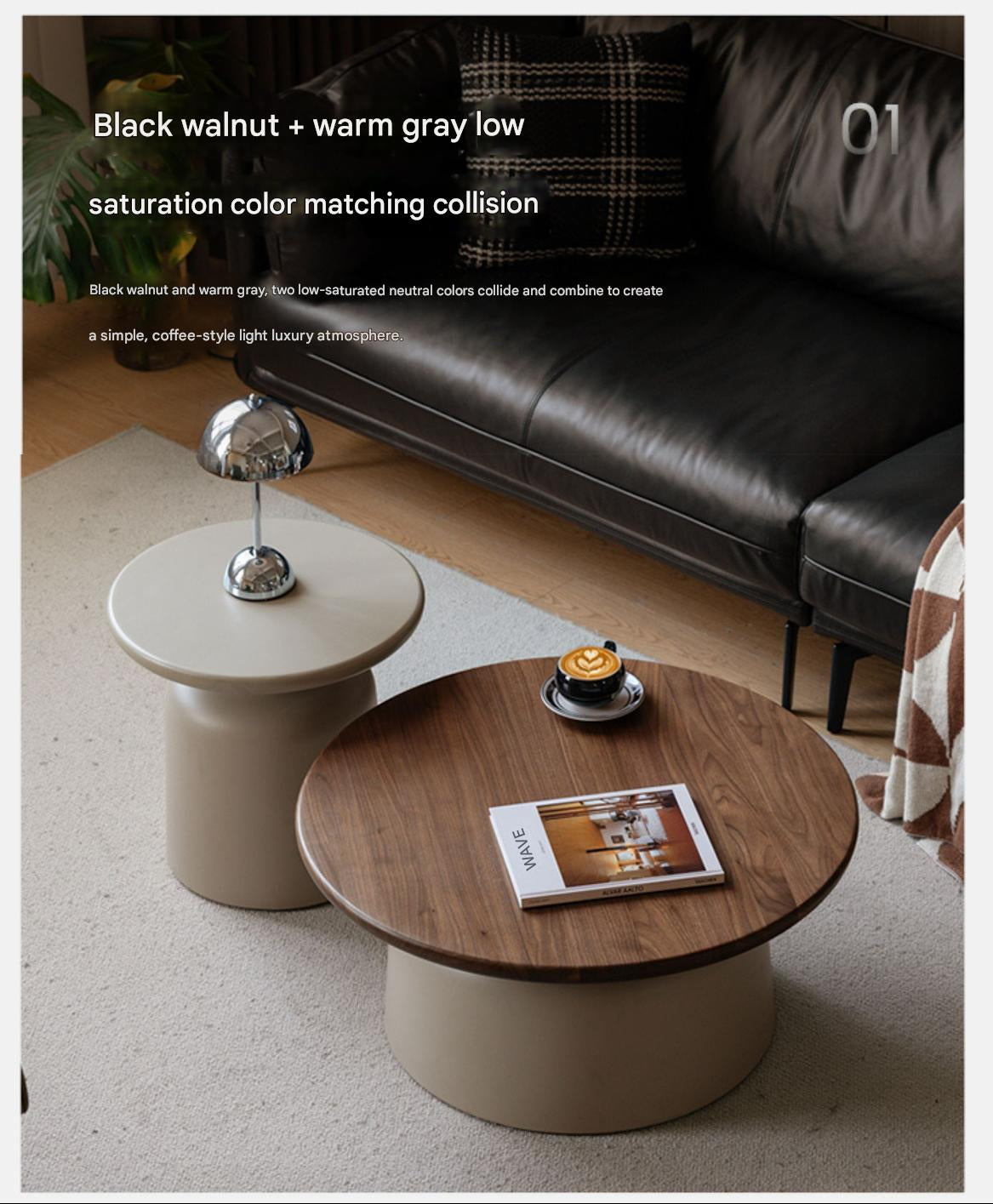 Black Walnut, Solid RubberWood, Poplar Solid Wood Coffee Table.