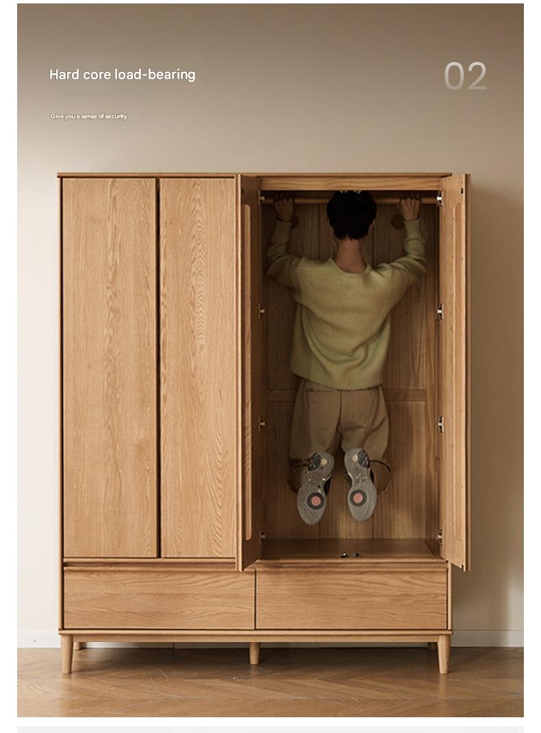 Oak Solid Wood Modern Wardrobe.