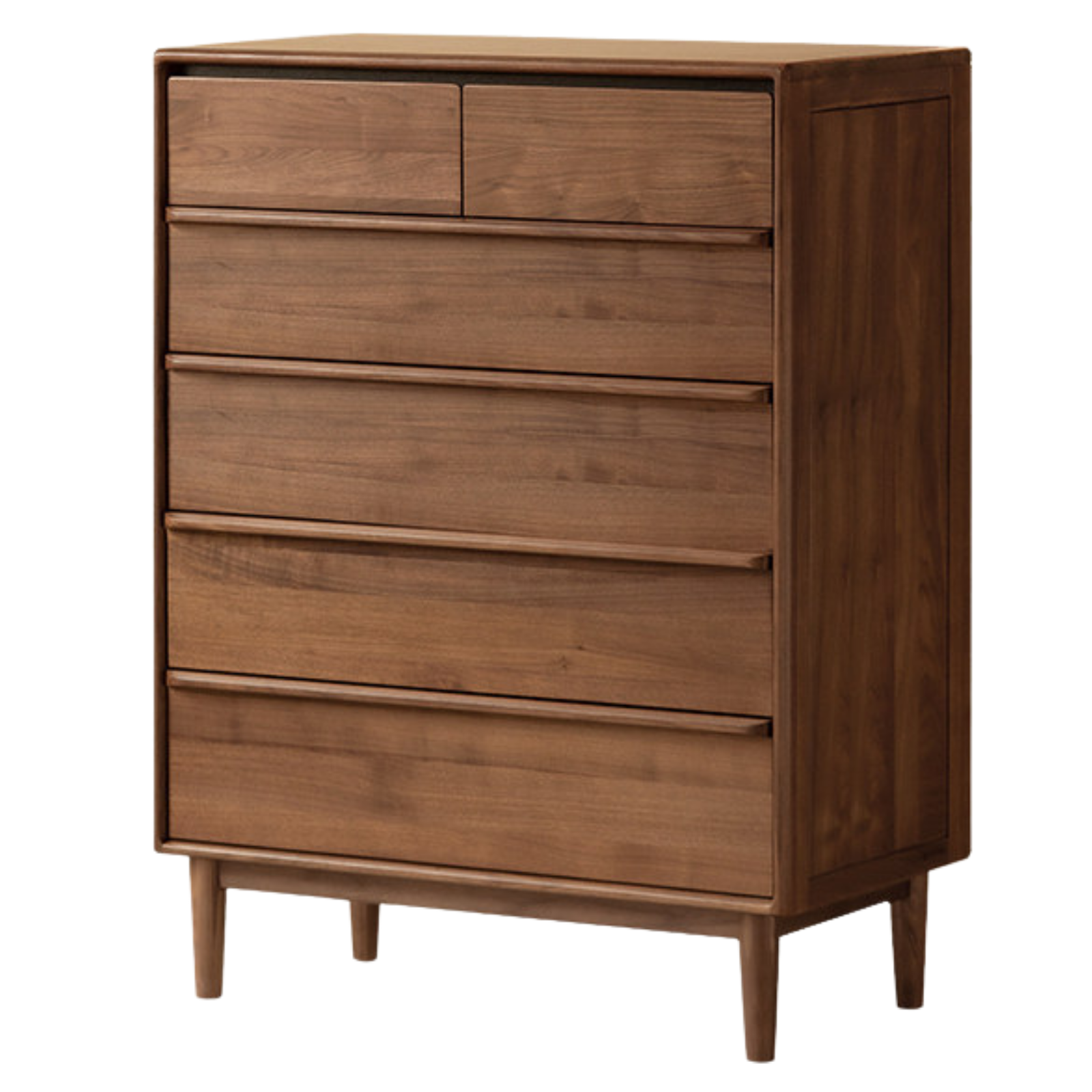 Black Walnut, Sandalwood Solid Wood, Solid Longan Hardwood Italian Light Luxury Chest of Drawers