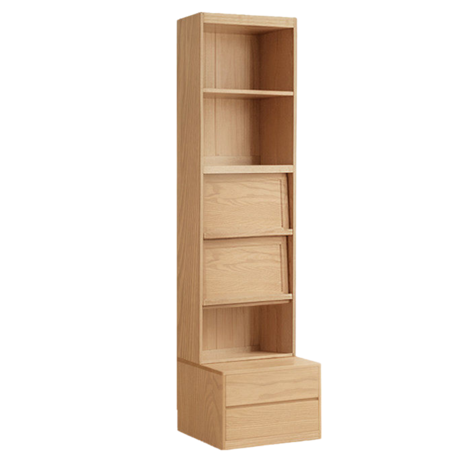 Ash, Oak Solid Wood Modern Combination Bookcase Integrated Card Seat