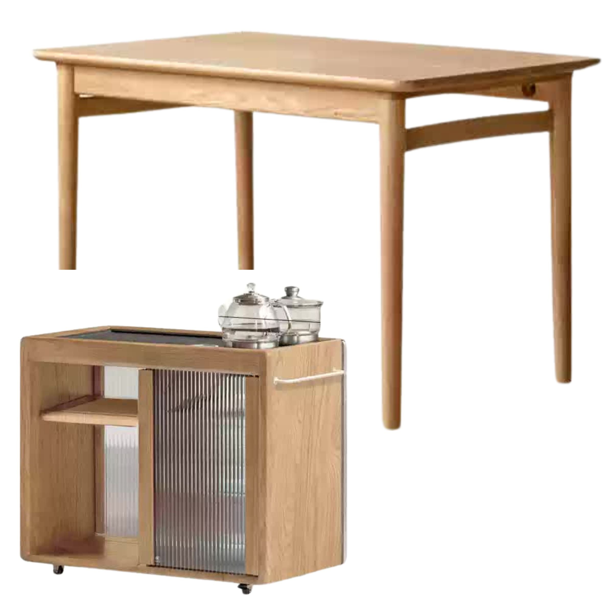 Ash Solid Wood Modern Dual-Purpose Tea Table.