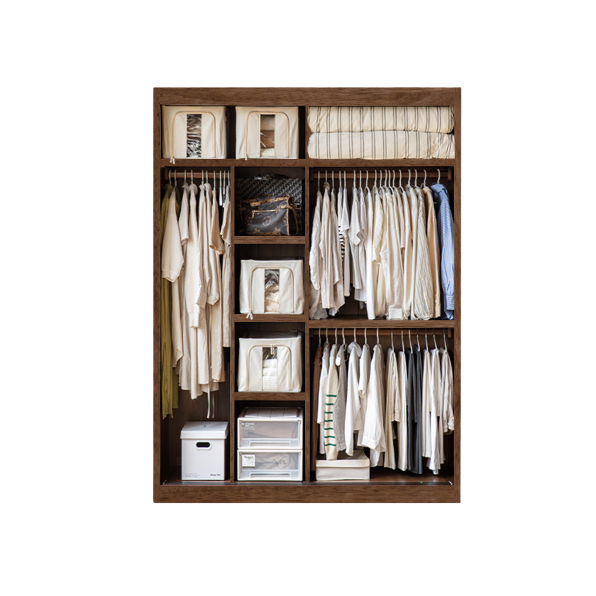 Golden Sandalwood Solid Wood Wardrobe