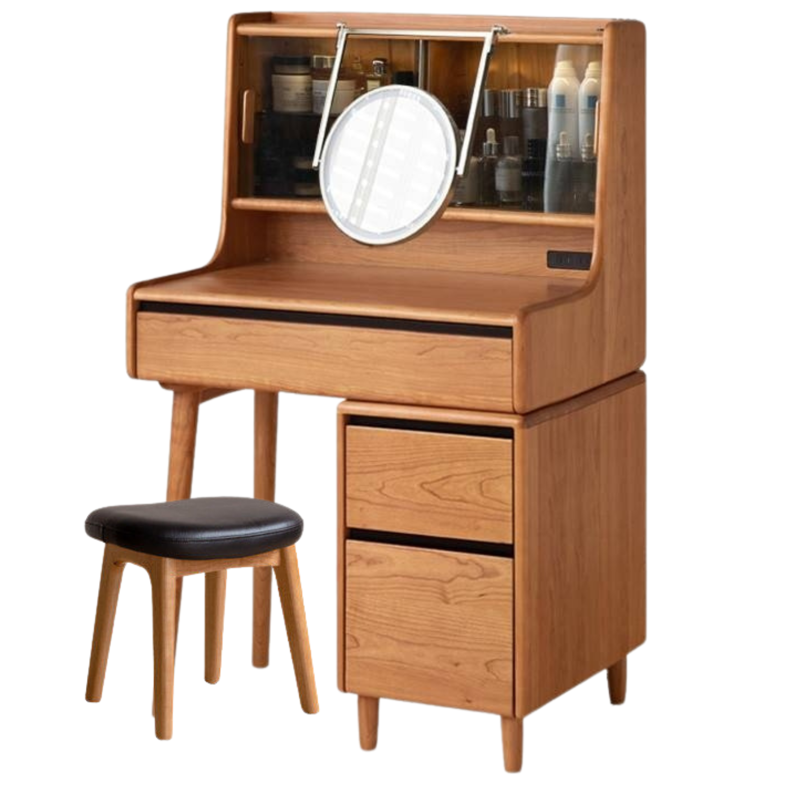 Cherry Solid Wood Multifunctional Vanity Table