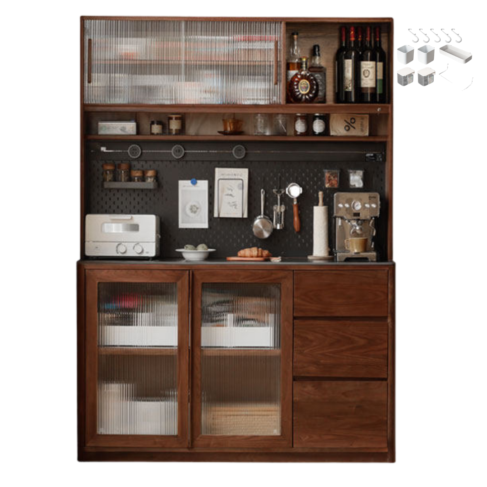 Sandalwood, Ash, White Ash Solid Wood Rock Board Modern Sideboard