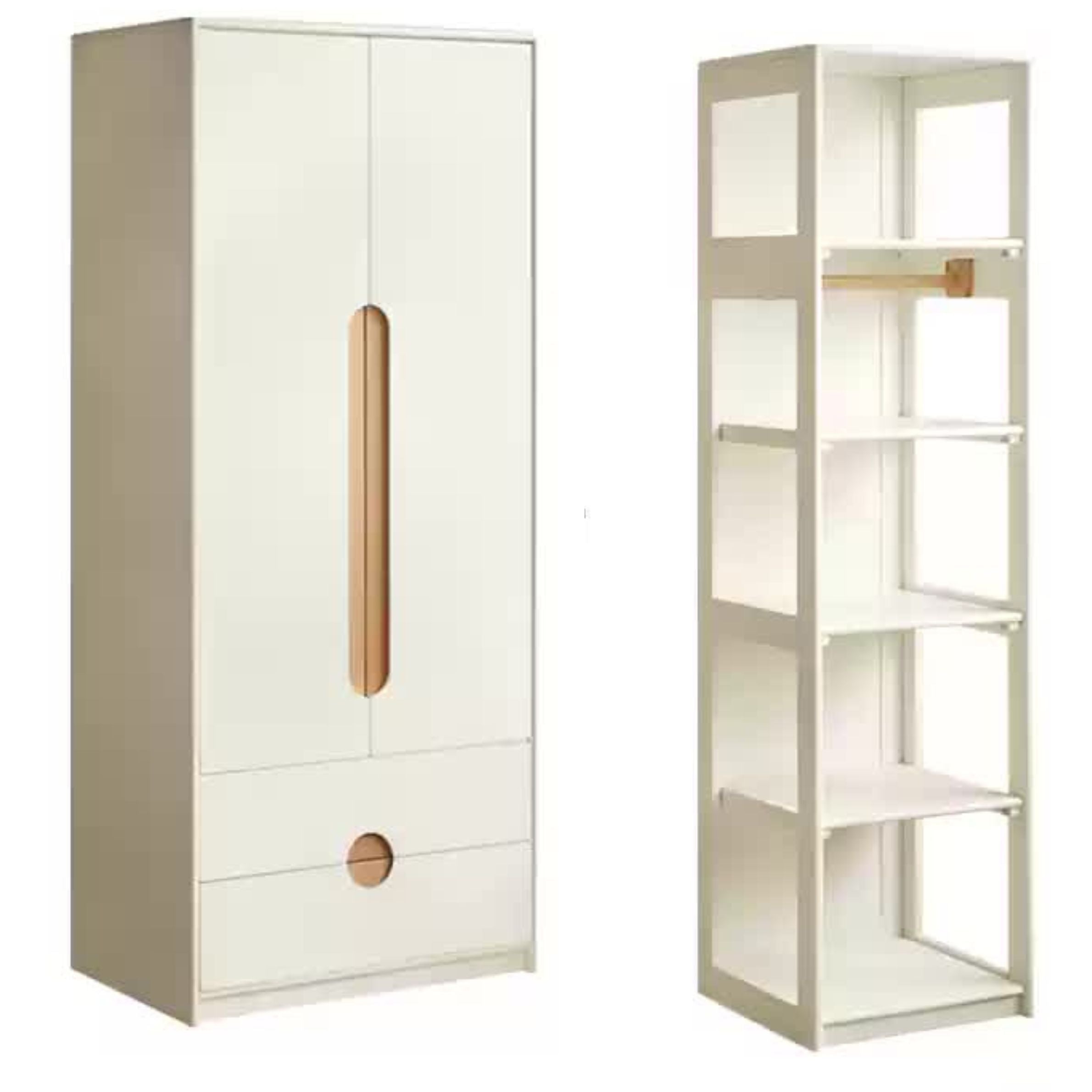 Solid Rubberwood, Beech Solid Wood Children's Wardrobe