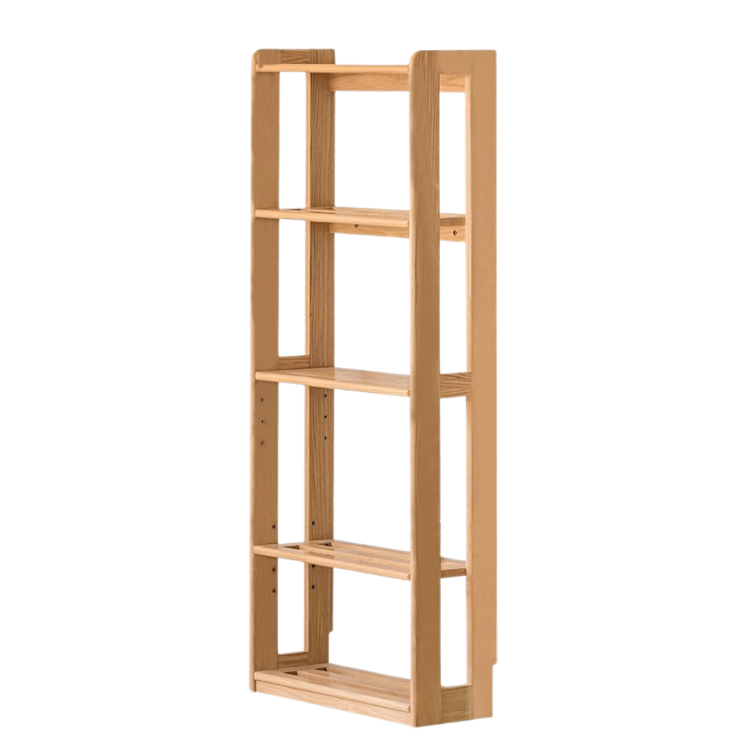 Beech, Oak Solid Wood Floor-To-Ceiling Bookshelf, Toy Storage