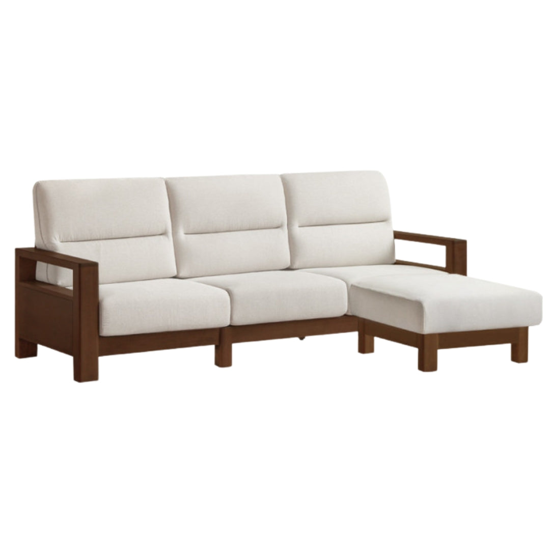 Sandalwood Solid Wood Fabric Sofa