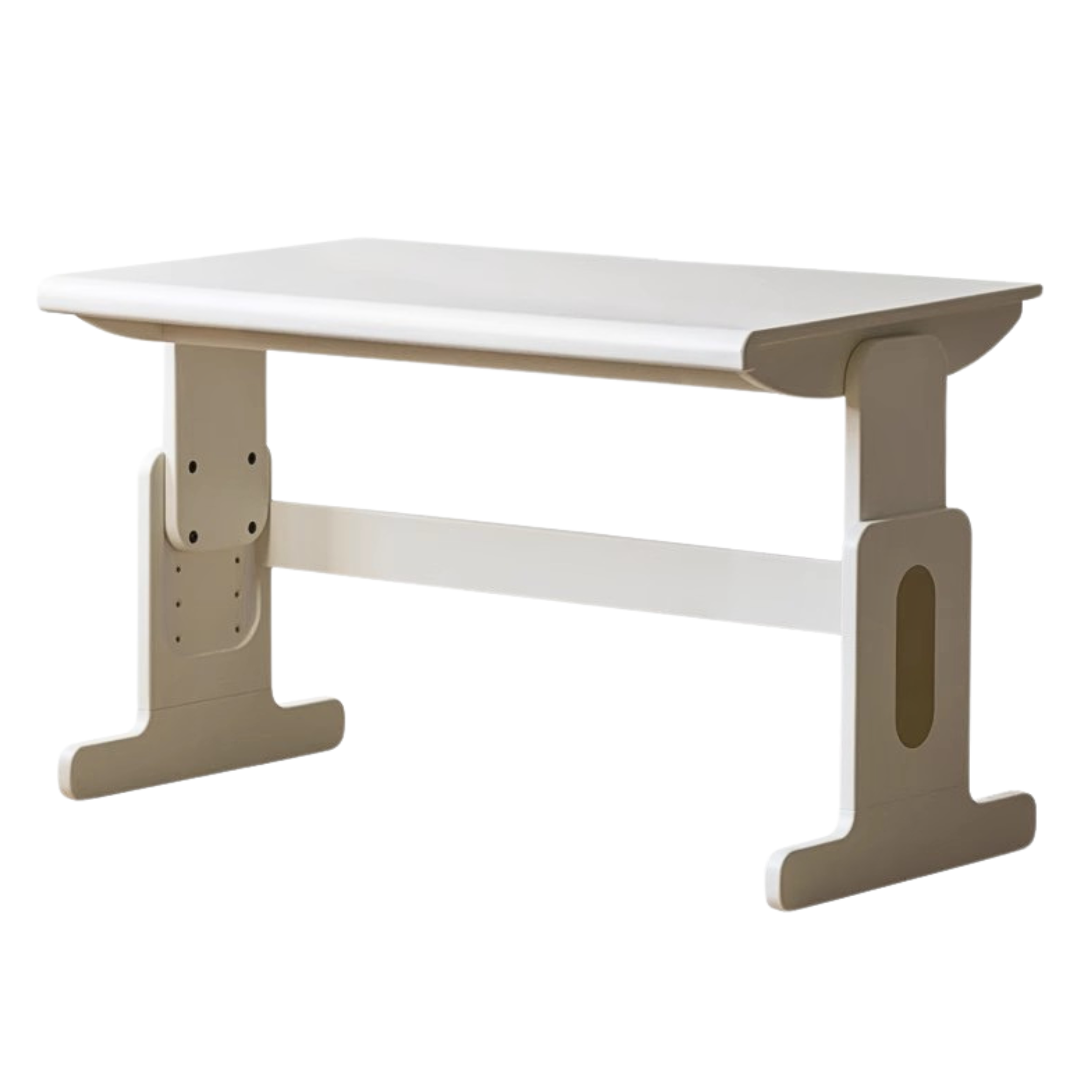 Beech Solid Wood Lift Study Desk Adjustable White Children's Desk