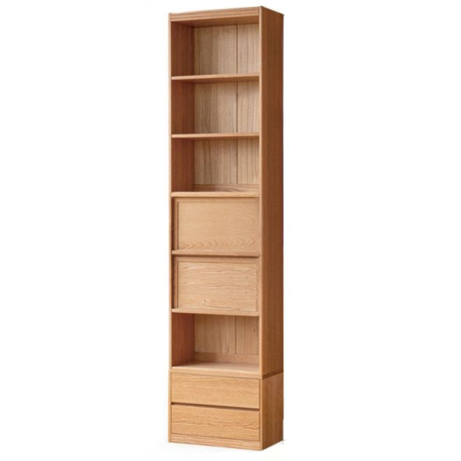 Oak, Ash Solid Wood Wall-Mounted Bookcase with Simple Storage Design
