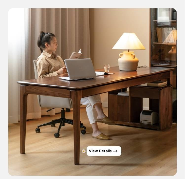 Black Walnut Solid Wood Nordic Style Movable Side Table