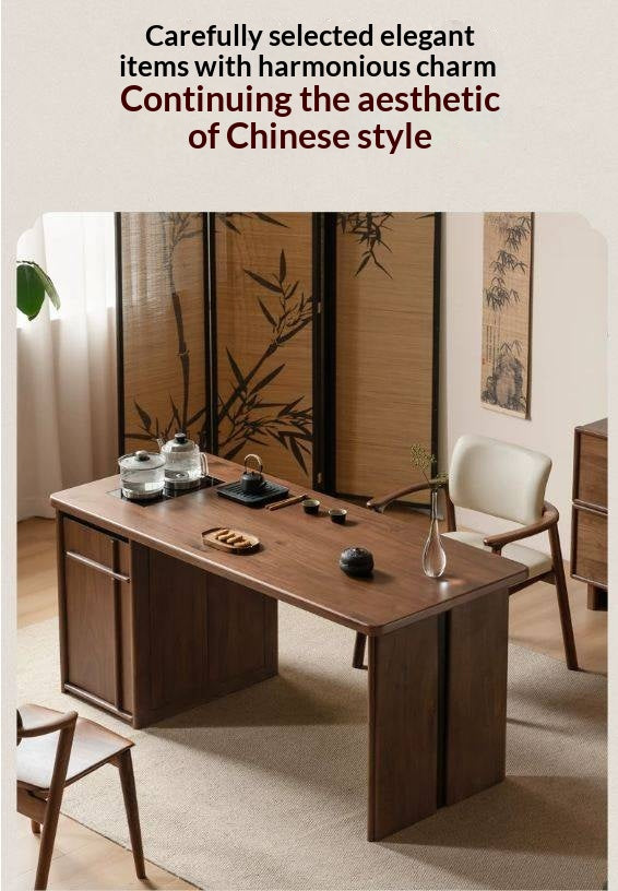 Black Walnut Solid Wood Storage Side Cabinet