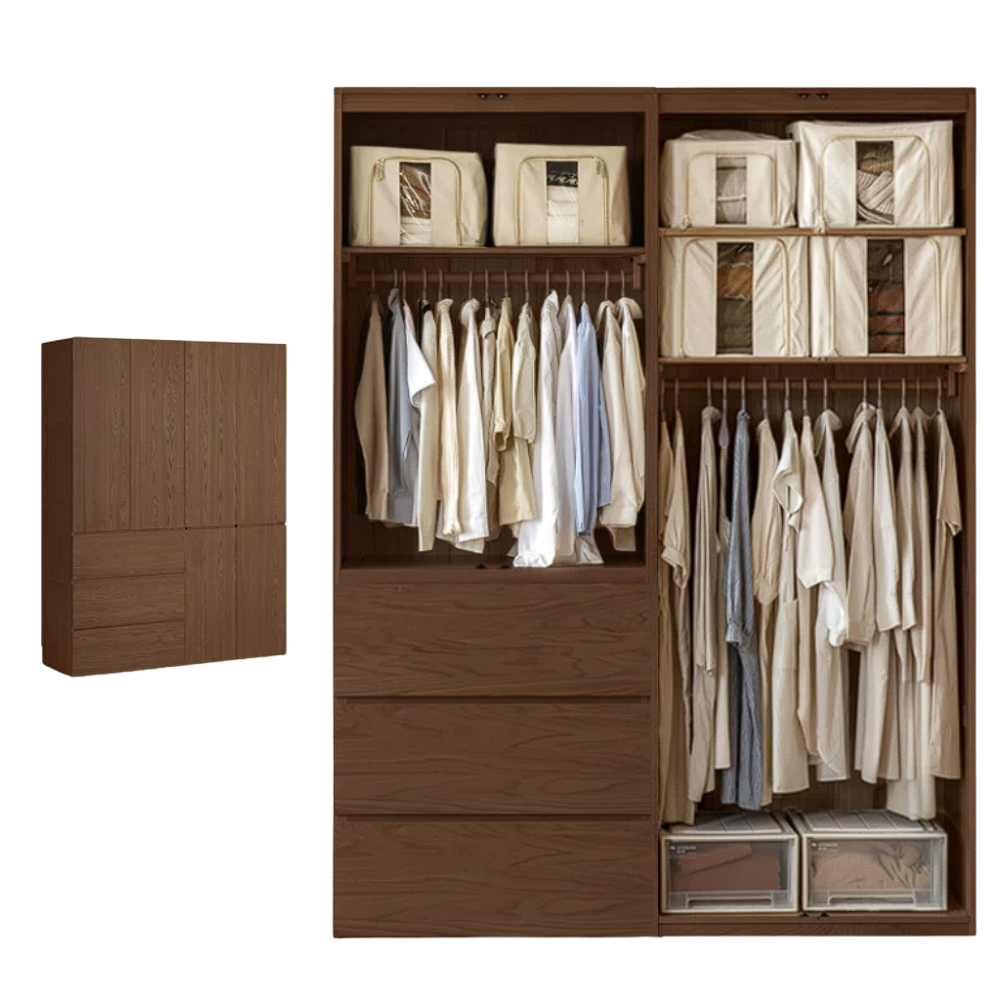 Oak, Ash Solid Wood Sectional Wardrobe