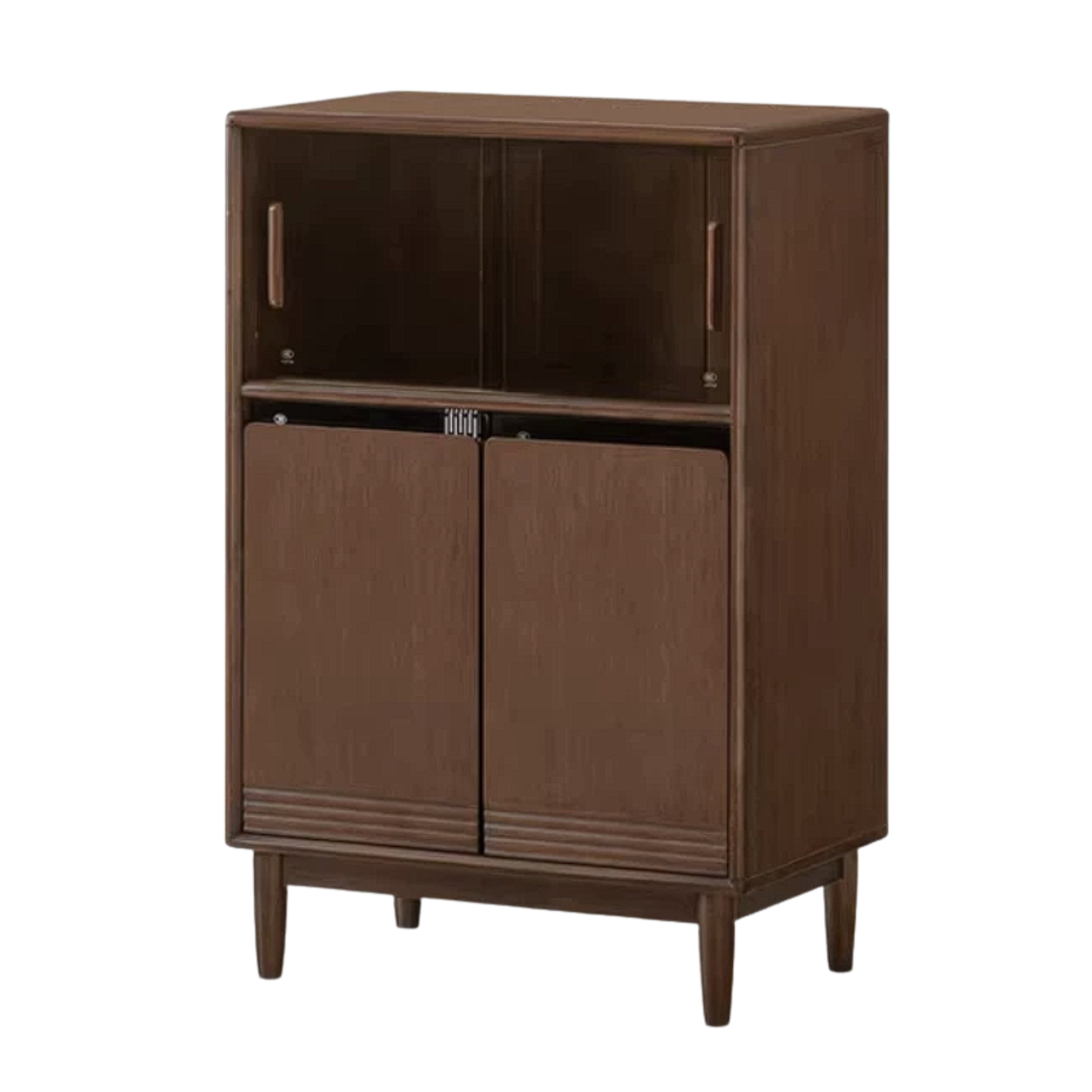 Black Walnut, Golden Rosewood, Oak, Ash, Cherry Solid Wood Side Cabinet with Minimalist TV Stand Storage Design