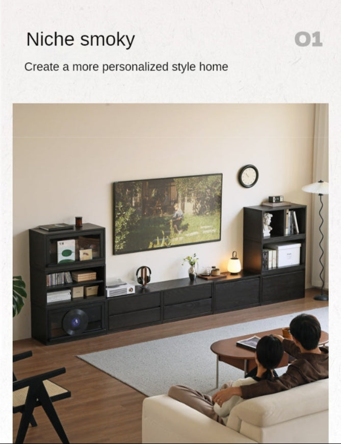 Oak Solid Wood Modern Module Combination Bookcase