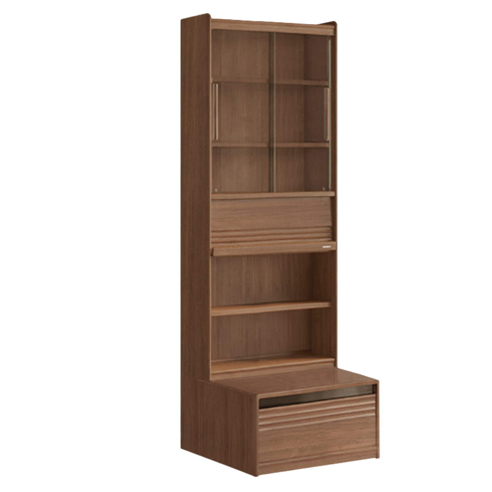 Black Walnut, Sandalwood, Oak, Ash Solid Wood Combination Bookcase with Floor Display and Luxury Storage