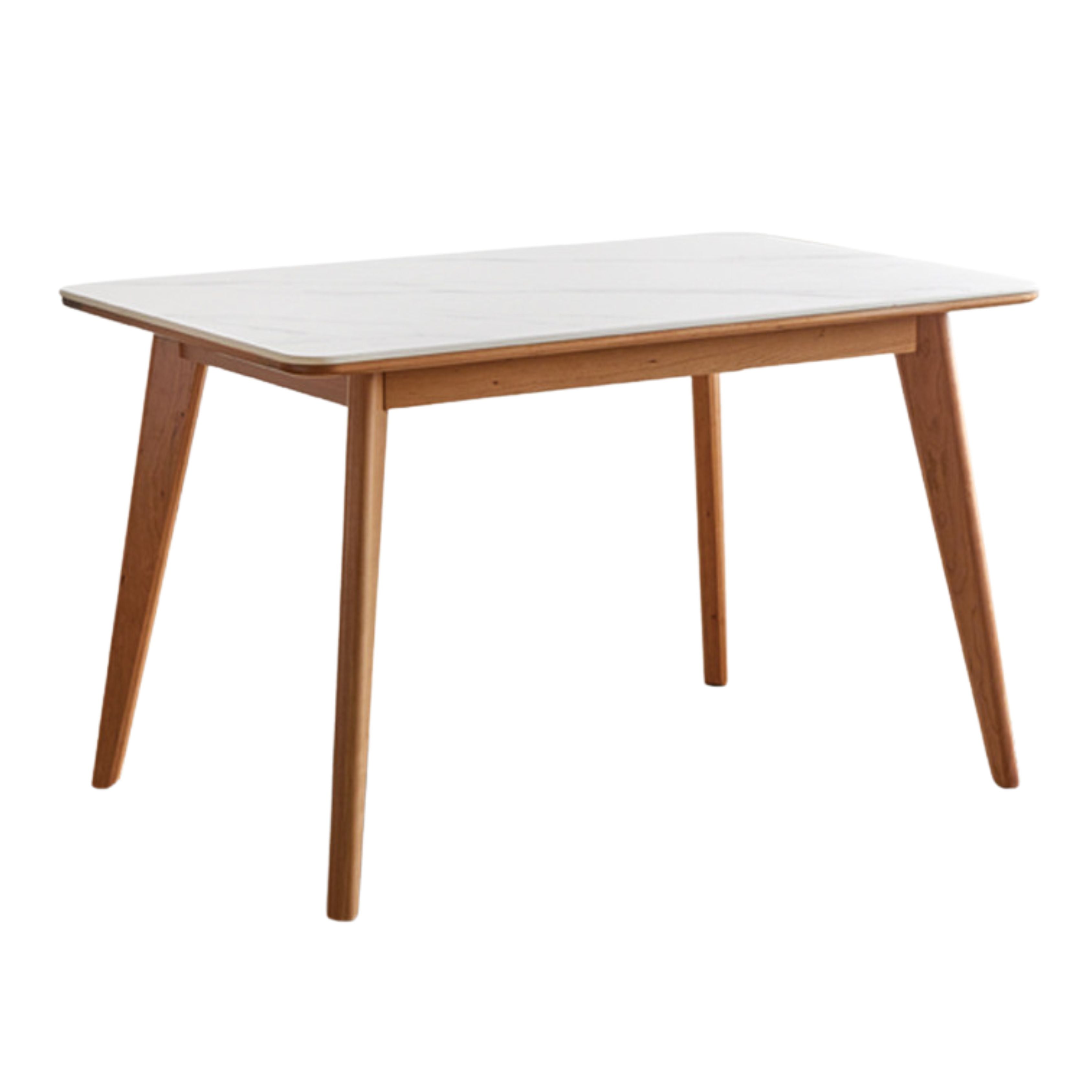 Cherry Solid Wood Retro Rock Plate Long Dining Table.