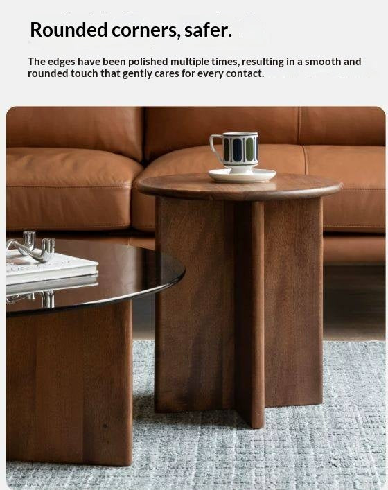 Black Walnut Combination Round Coffee Table