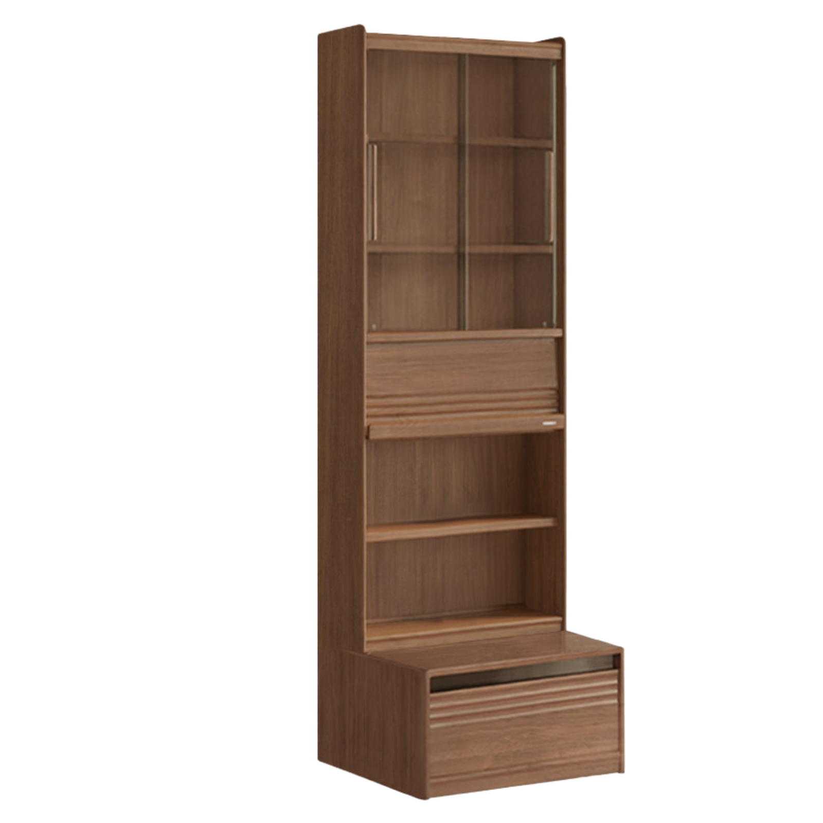 Black Walnut, Sandalwood, Oak, Ash Solid Wood Combination Bookcase with Floor Display and Luxury Storage