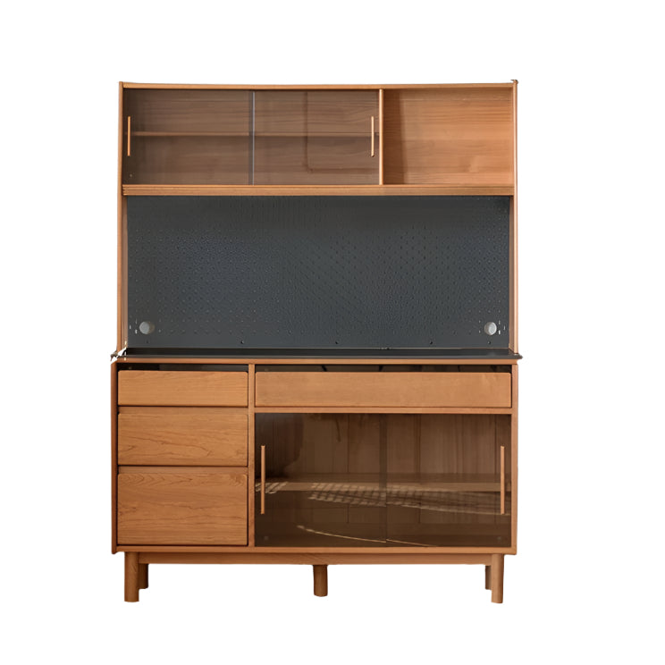 Cherry Solid Wood Rock Plate Storage Sideboard