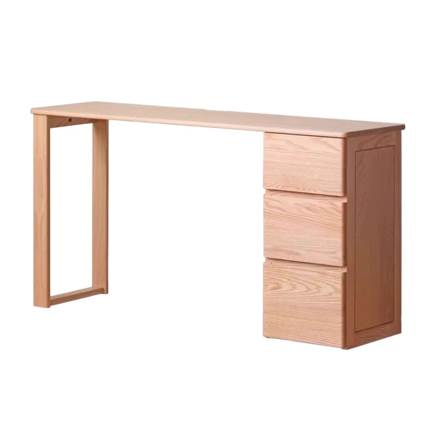 Oak Solid Wood Ultra-narrow Long Table With Cabinet