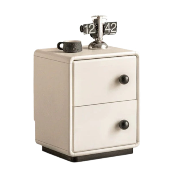Poplar Solid Wood Modern White Nightstand.