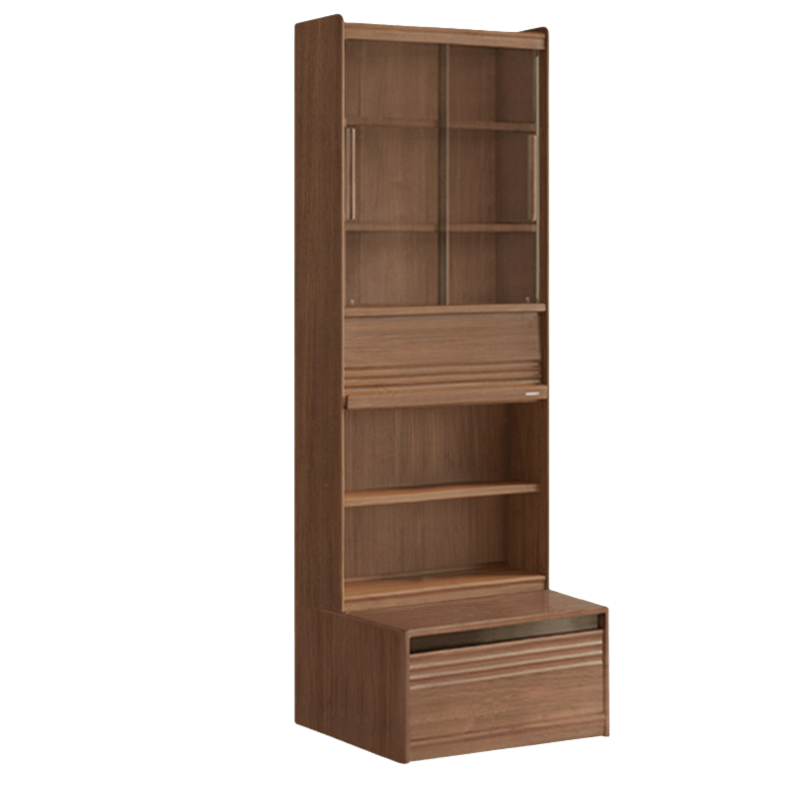 Black Walnut, Sandalwood, Oak, Ash Solid Wood Combination Bookcase with Floor Display and Luxury Storage