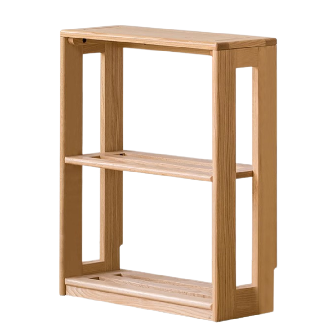Beech, Oak Solid Wood Floor-To-Ceiling Bookshelf, Toy Storage