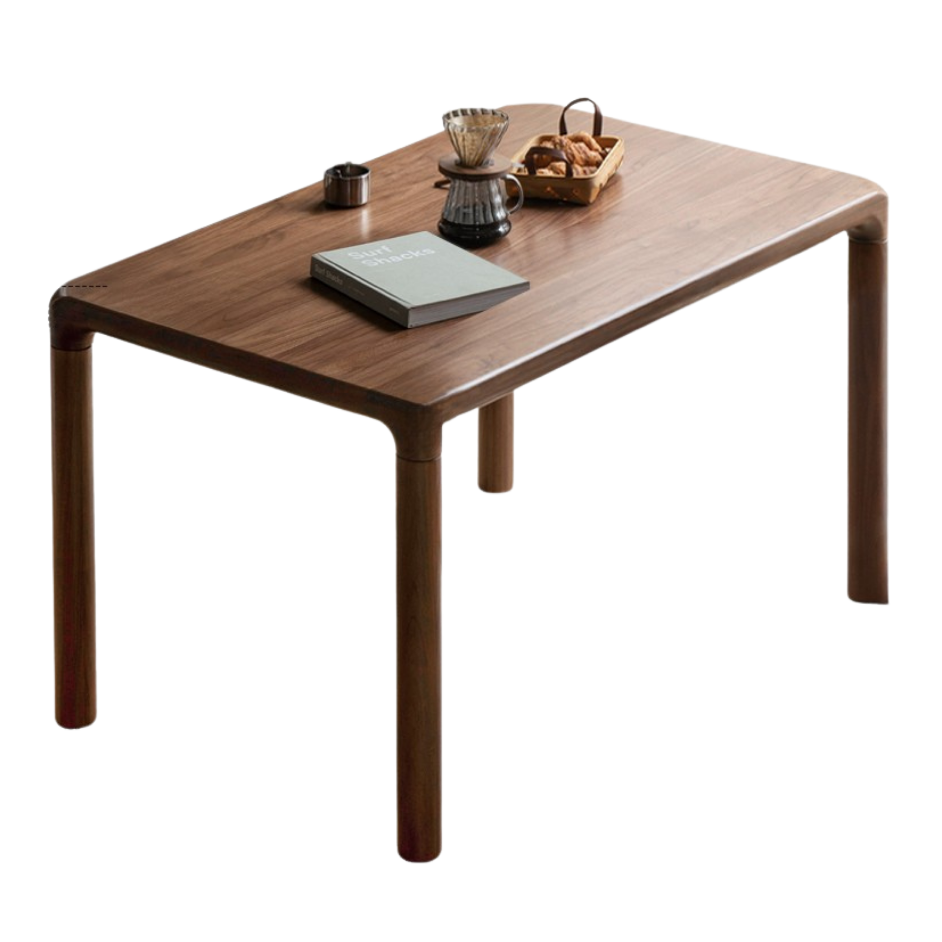 Black Walnut, Ash Solid Wood Rectangular Dining Table