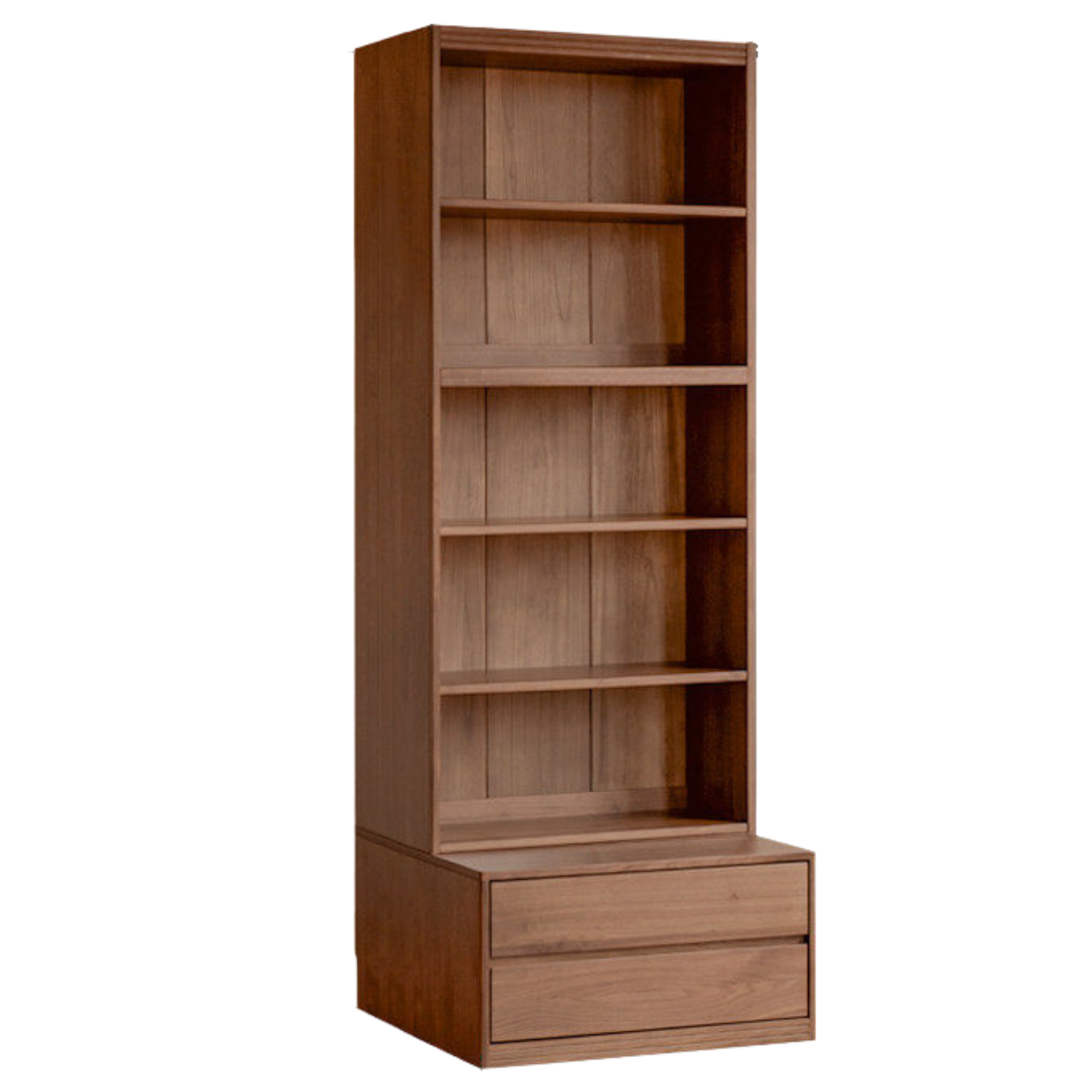 Solid Longan Hardwood, Ash Solid Wood Bookcase with Floor-to-Deck and Wall-Mounted Display Cabinet