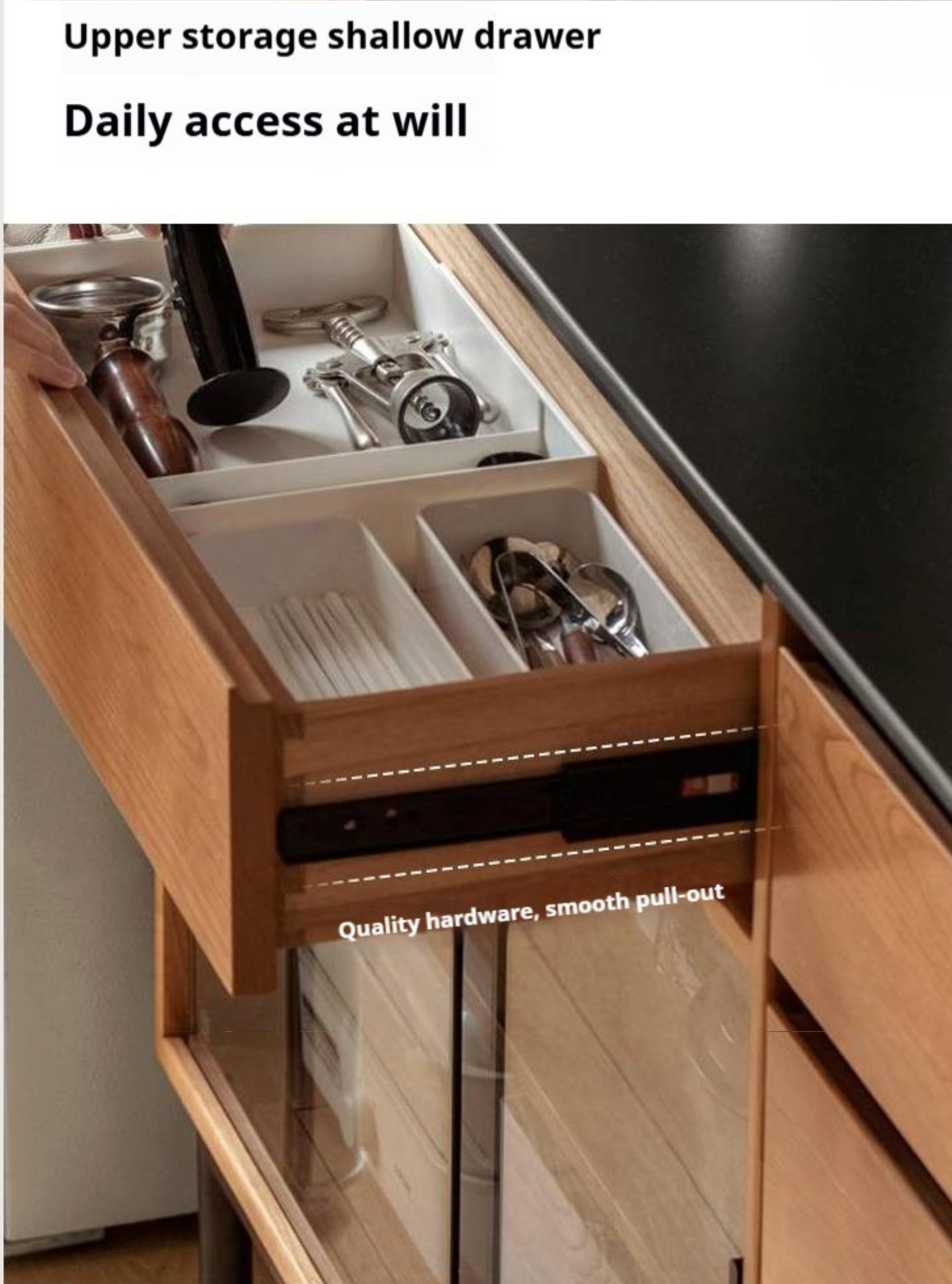 Cherry Solid Wood Rock Board Dining Sideboardс