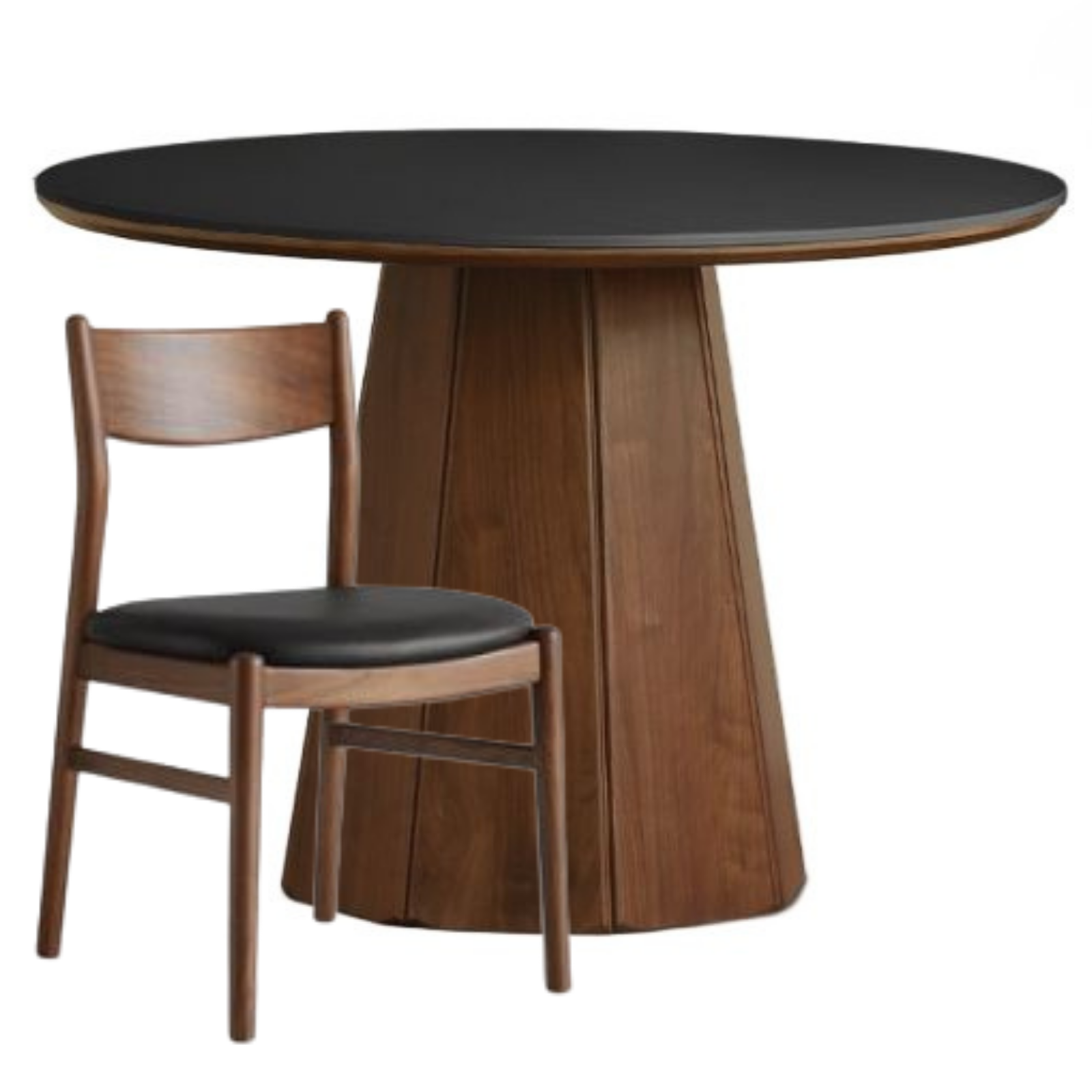 Black Walnut Solid Wood Round Slab Dining Table