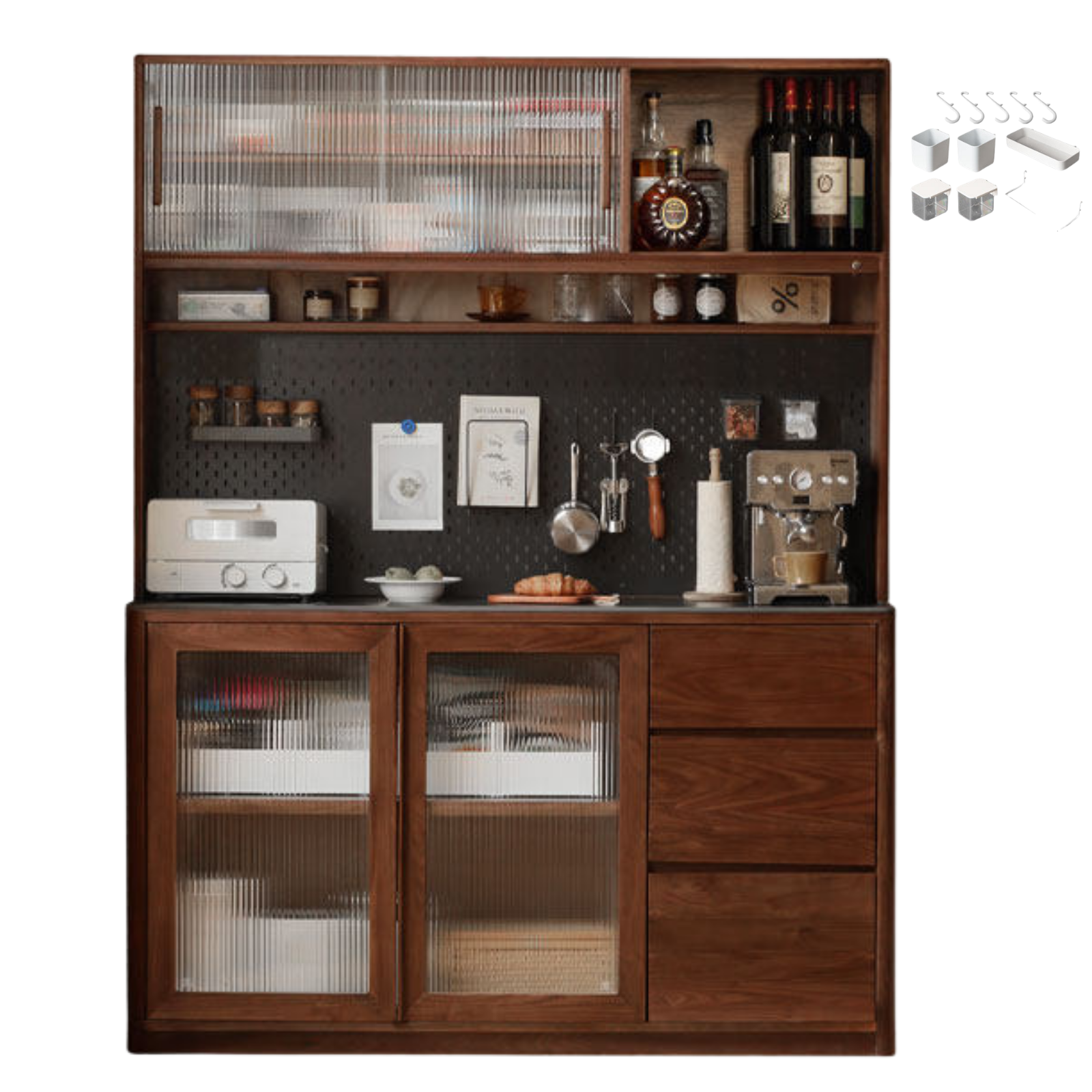 Sandalwood, Ash, White Ash Solid Wood Rock Board Modern Sideboard