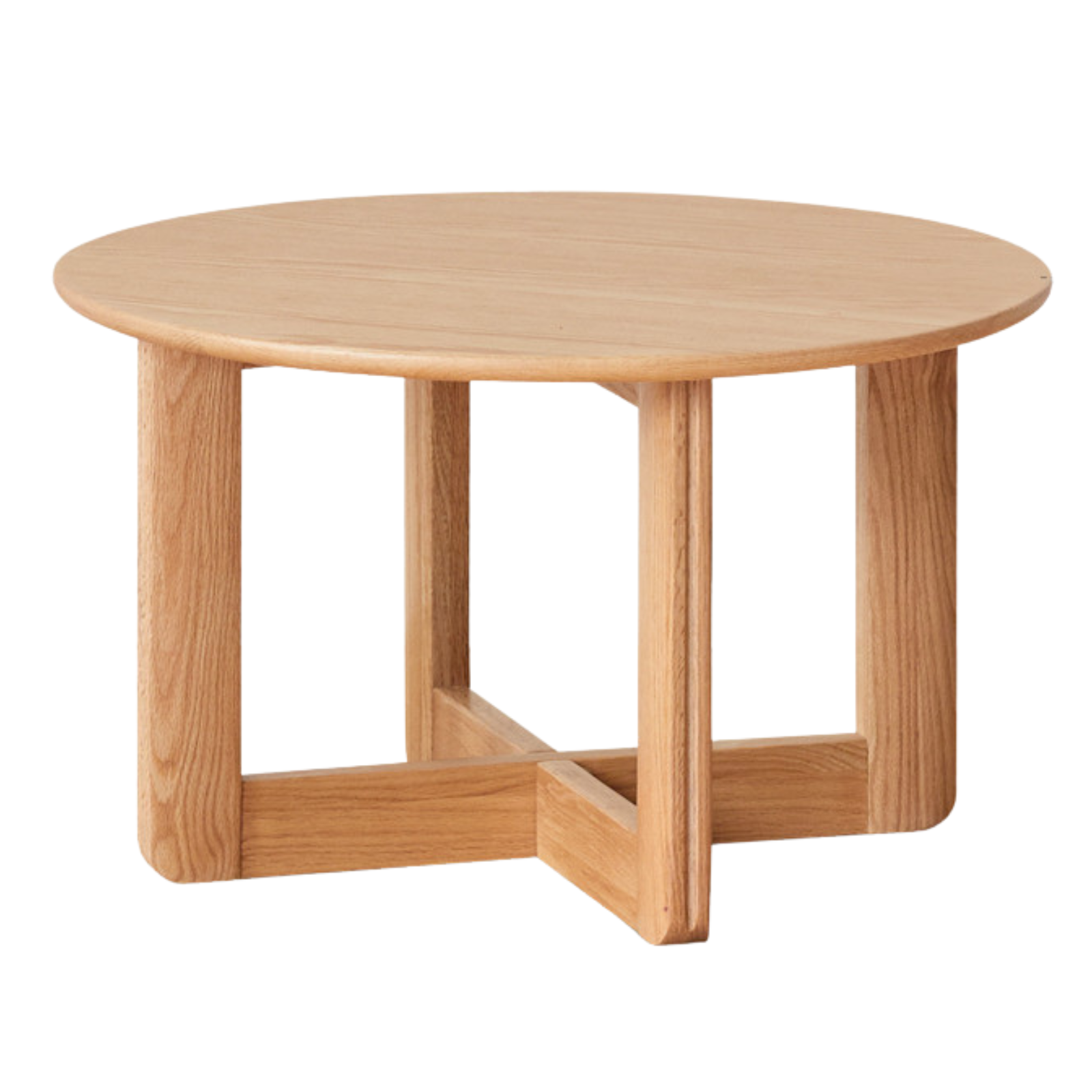 Oak Solid Wood Modern Round Coffee Table