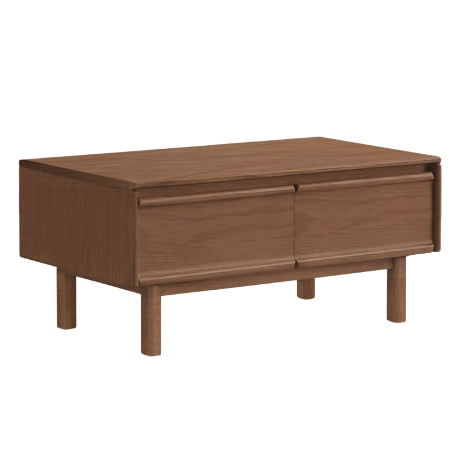 Black Walnut, Ash, Oak Solid Wood, Solid Longan Hardwood Modern Coffee Table