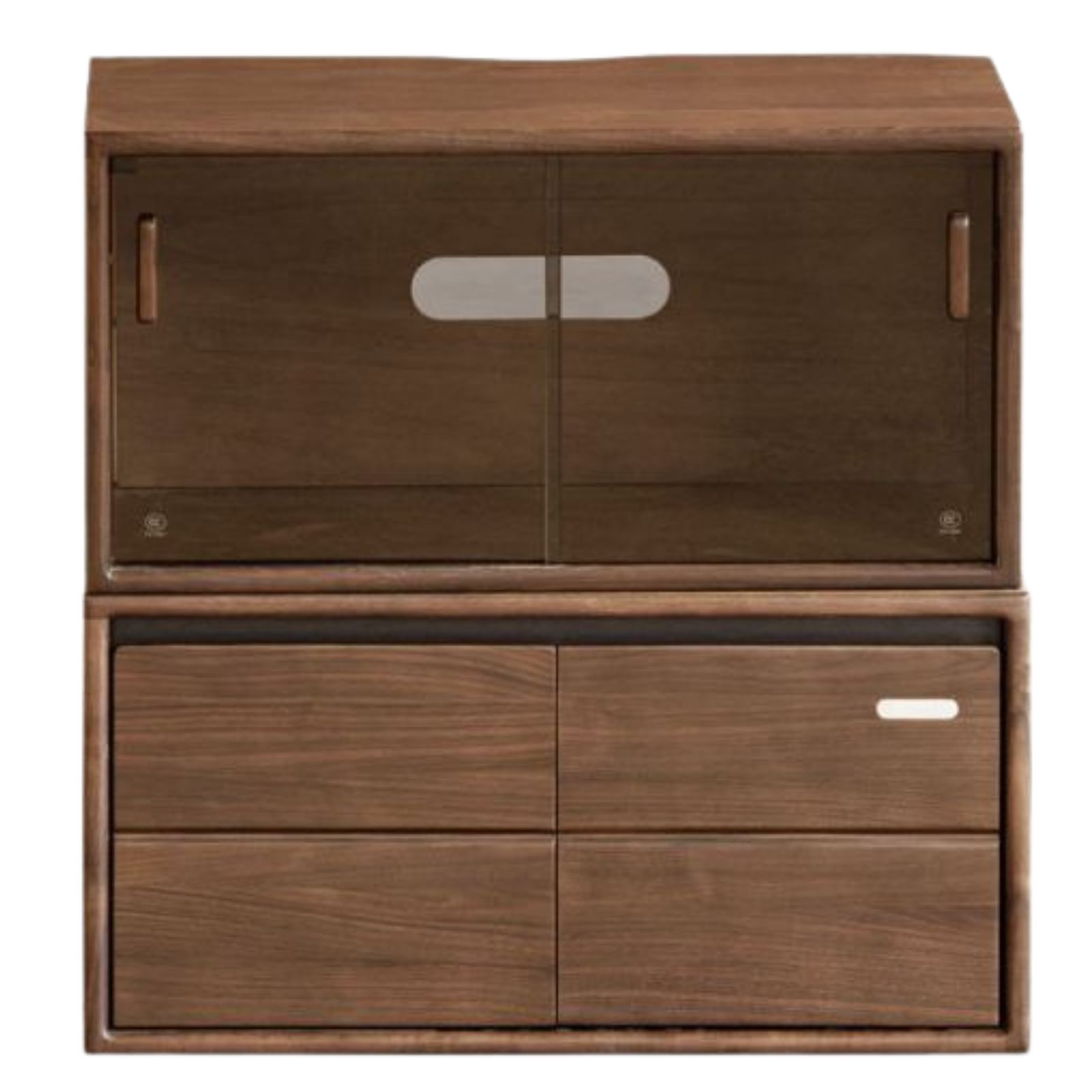 Black Walnut Solid Wood TV Cabinet with Modular Combination and Light Luxury Style