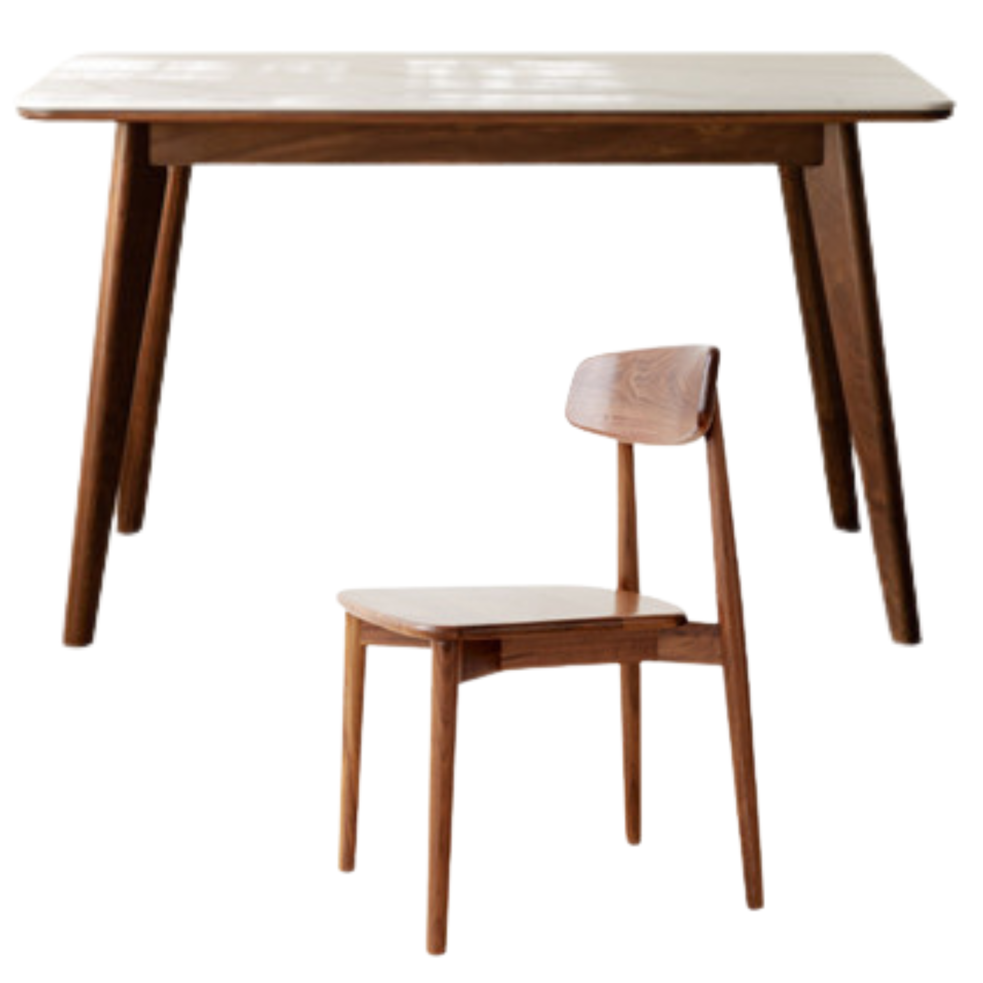 Ash, Black Walnut, Sandalwood Solid Wood Rock Plate Dining Table