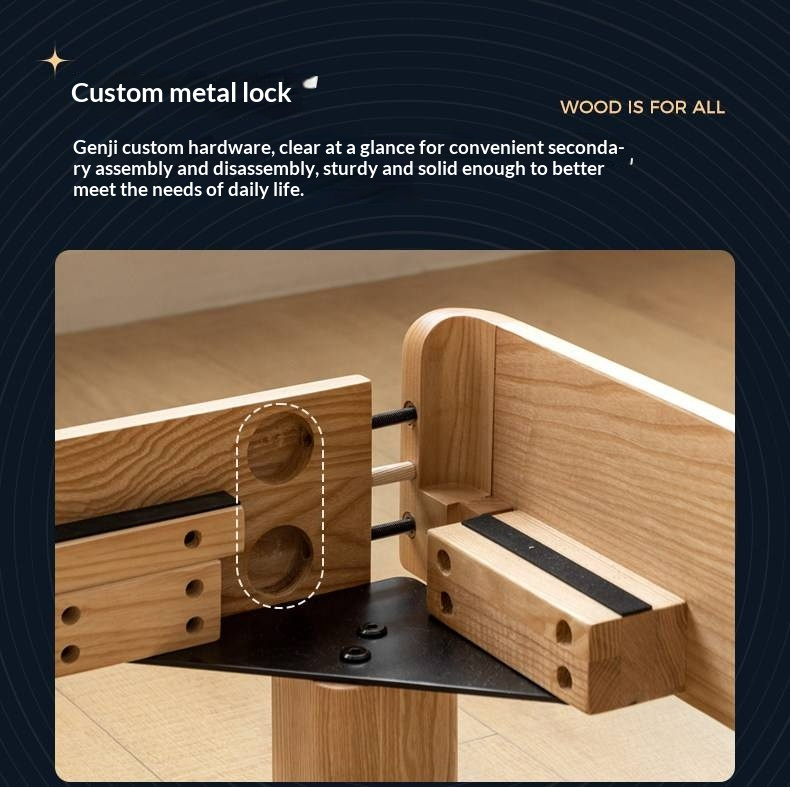 Ash, Beech Solid Wood Modern Simple Luminous Bed