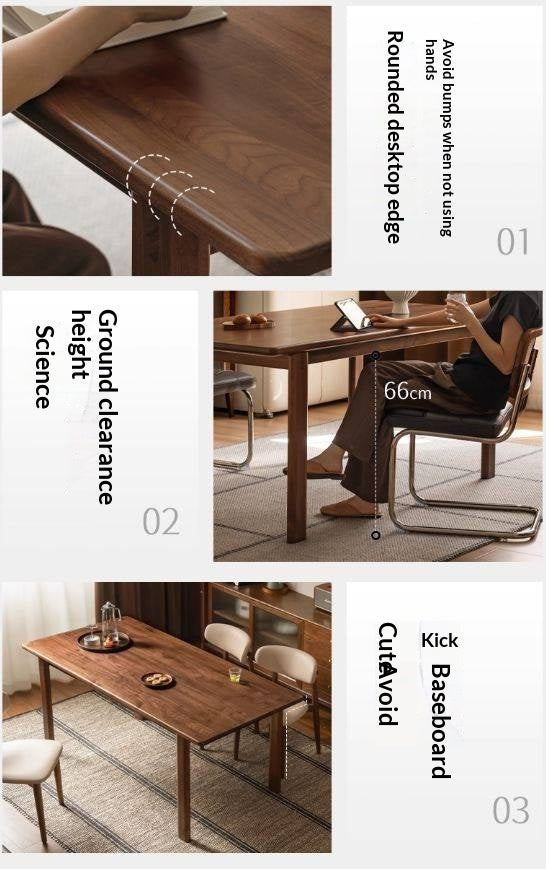 Black Walnut, Oak Solid Wood Large Board Dining Table