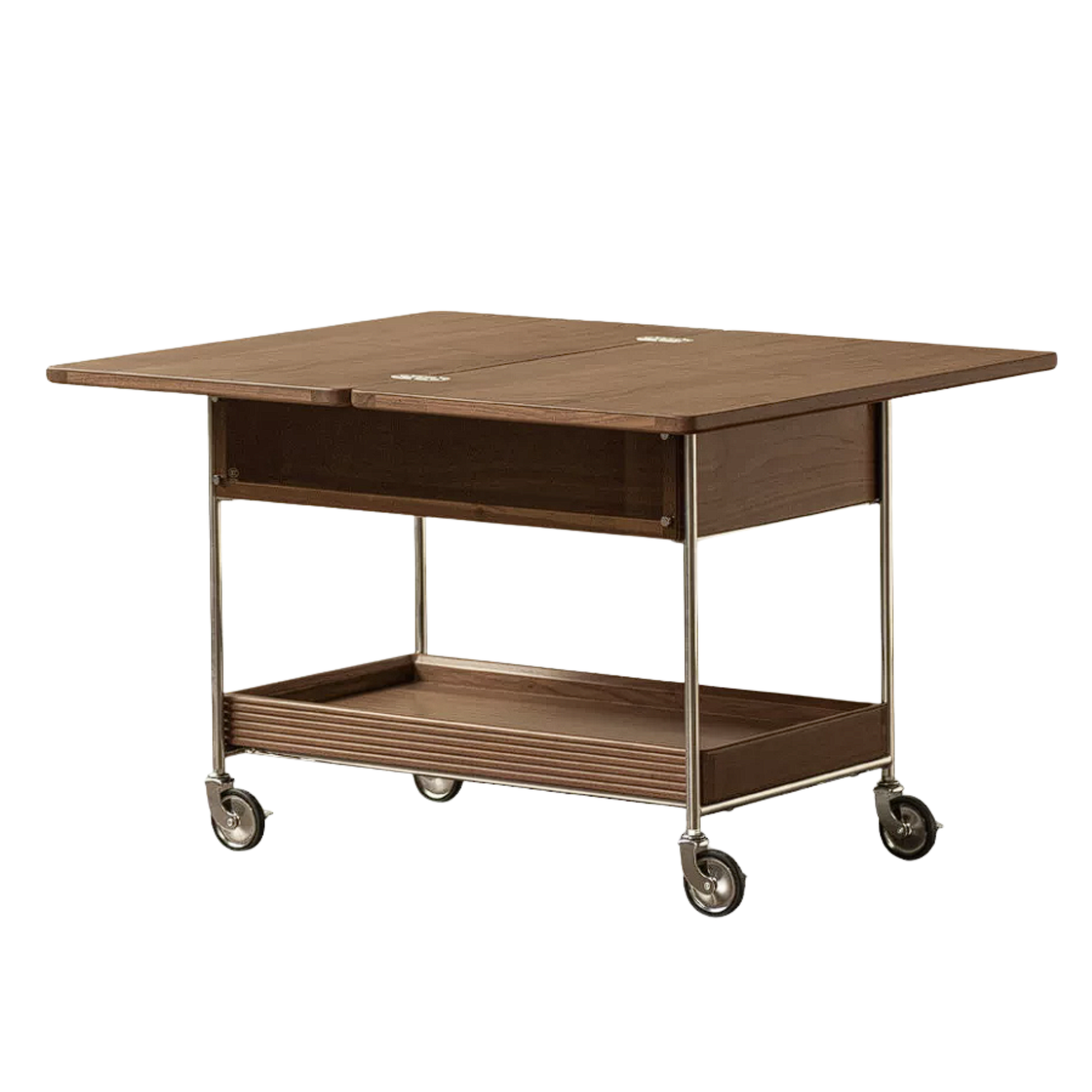 Black Walnut Solid Wood Foldable Coffee Table with Modern Living Room Design