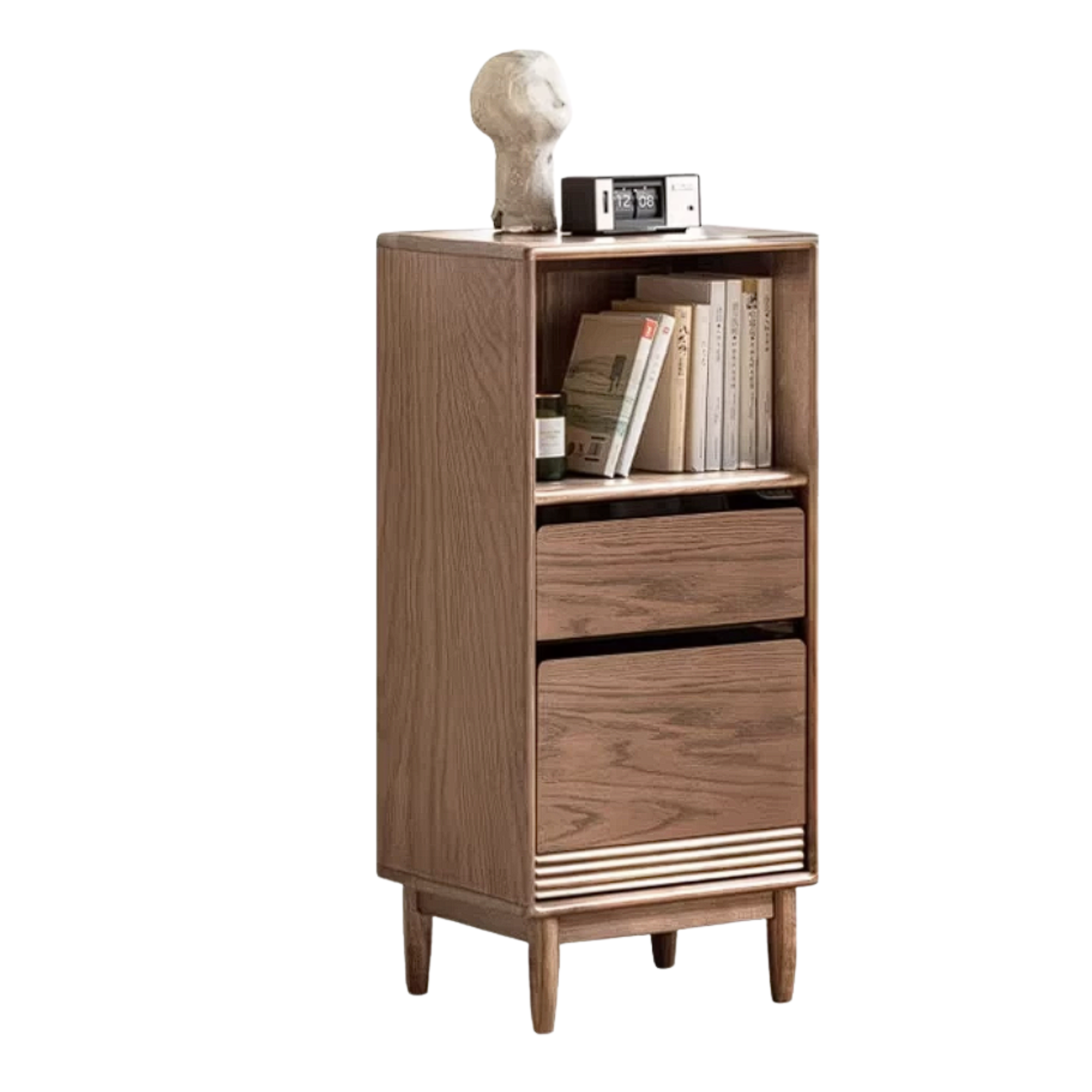 Black Walnut, Golden Rosewood, Oak, Ash, Cherry Solid Wood Side Cabinet with Minimalist TV Stand Storage Design