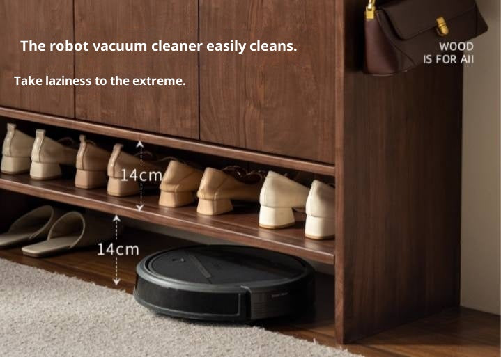 Black Walnut, Oak Solid Wood Italian Light Luxury Shoe Cabinet