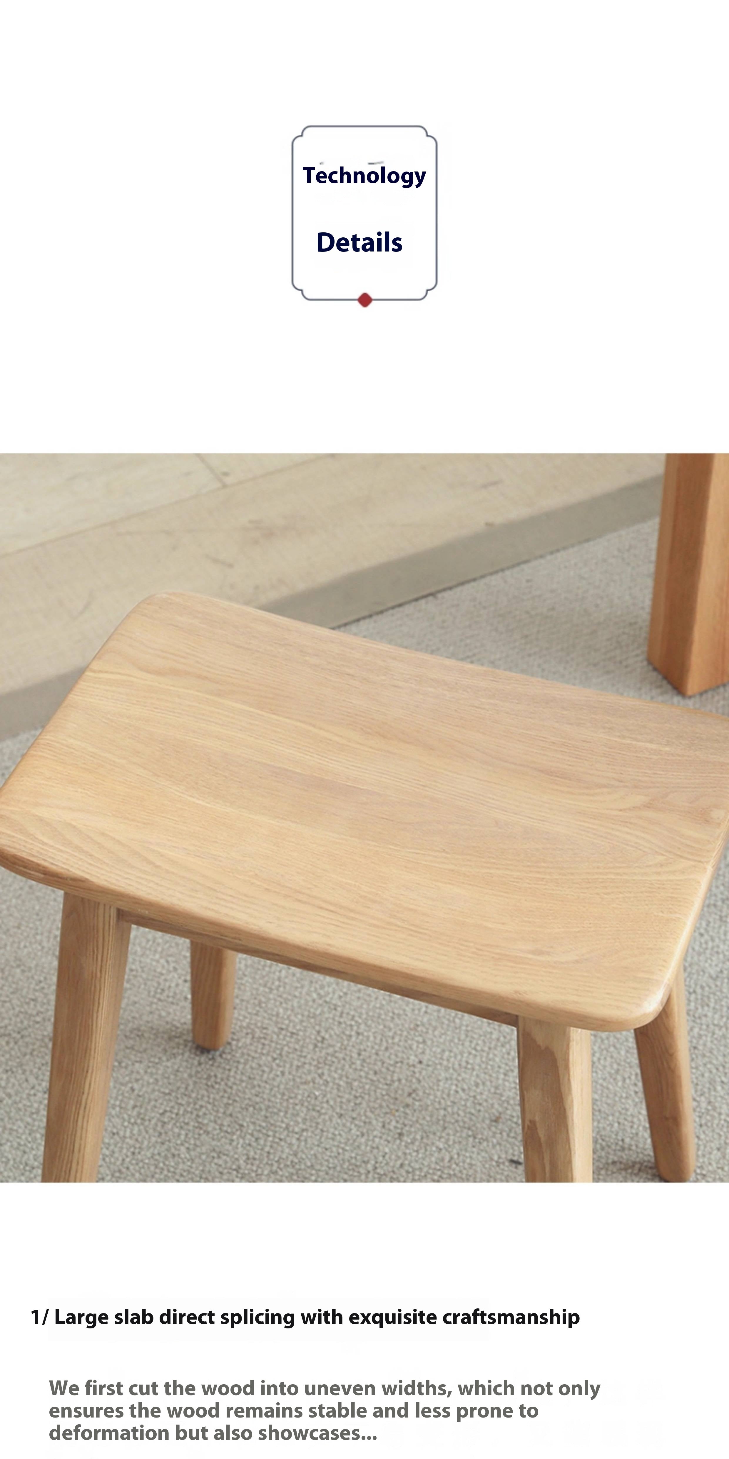 Ash, Oak Solid Wood Modern Makeup Stool