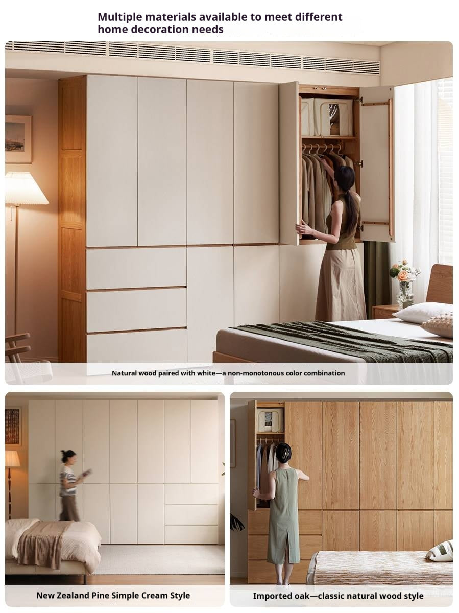 Ash Solid Wood Open Door Storage Cabinet
