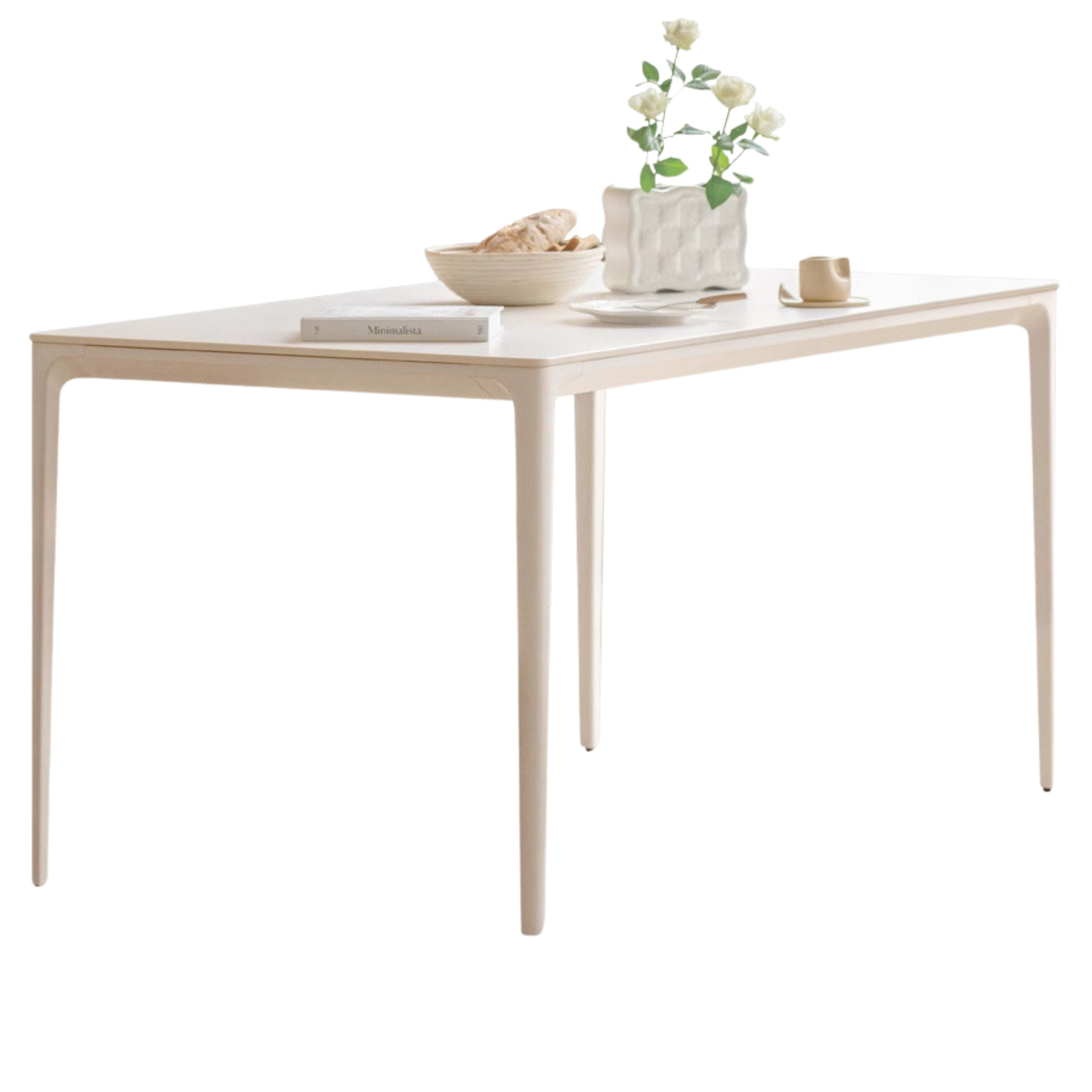 Rock Slab Dining Table Iron-cream