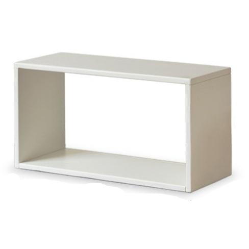 Pine Solid Wood Cream White Lattice Storage Low Bookcase