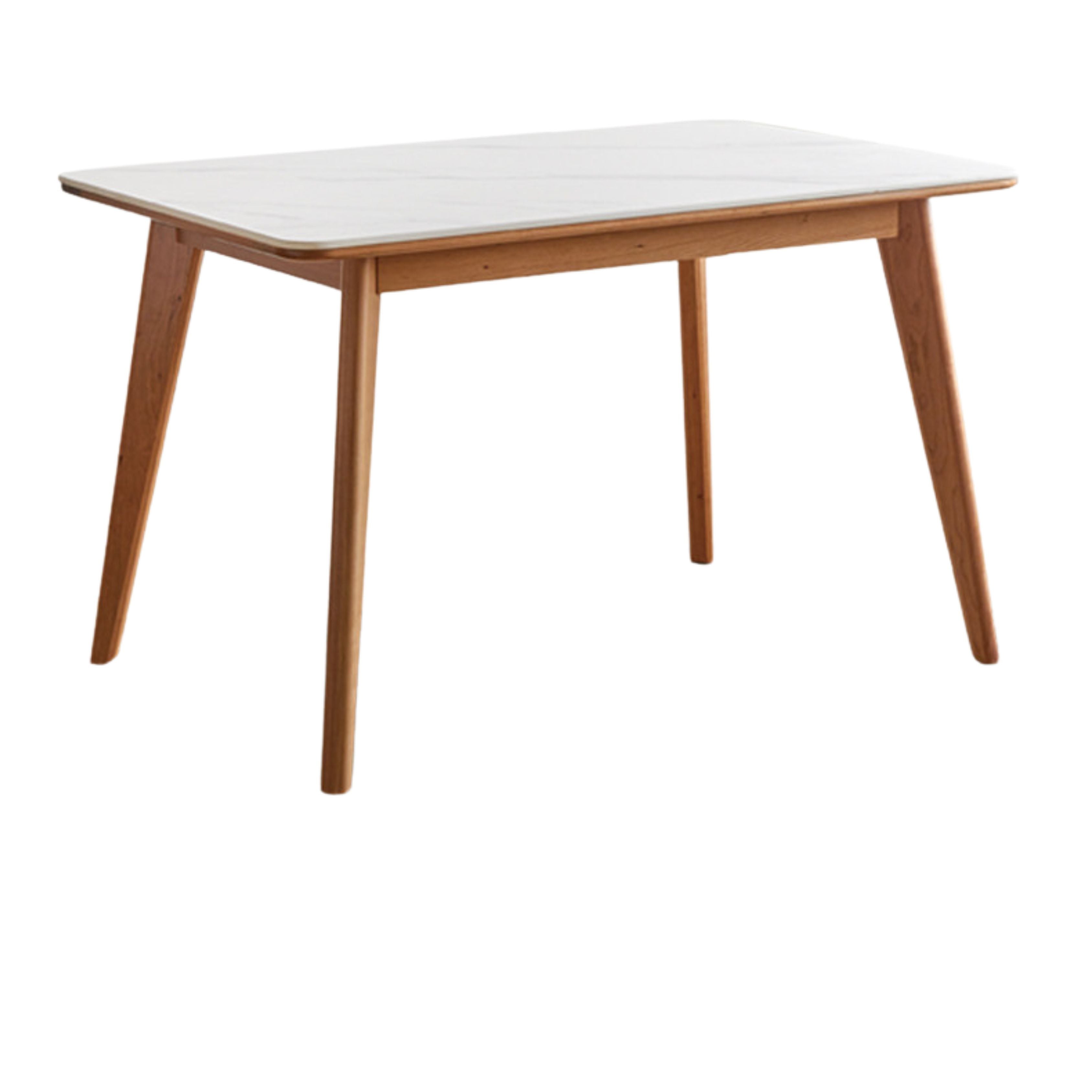 Cherry Solid Wood Retro Rock Plate Long Dining Table.