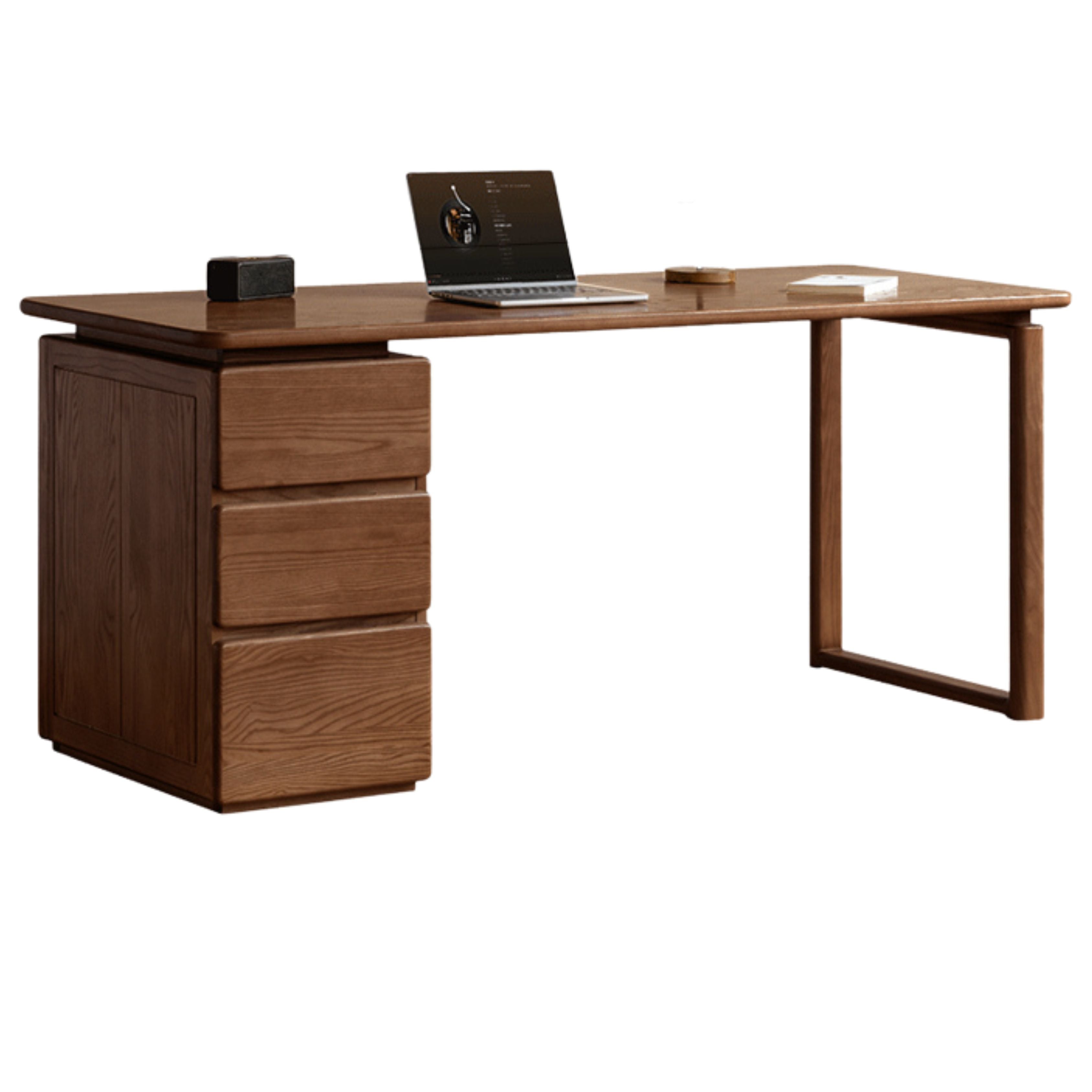 Black Walnut, Oak, Sandalwood, Ash Solid Wood Desk with Drawers